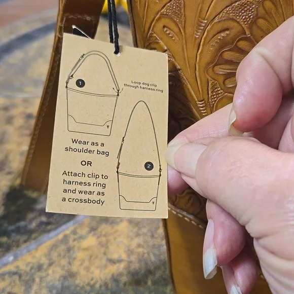 Frye Melissa Hand Tooled Leather Crossbody - Picture 5 of 7